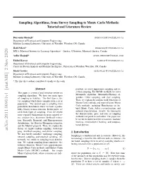 Sampling Algorithms, from Survey Sampling to Monte Carlo Methods: Tutorial and Literature Review