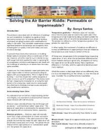 Solving the Air Barrier Riddle: Permeable Or Impermeable?