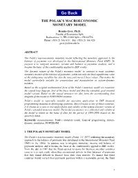 The Polak's Macroeconomic Monetary Model