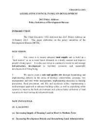2013 Policy Address Policy Initiatives of Development Bureau