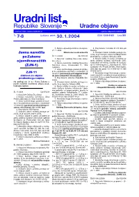7-8/2004, Uradne Objave