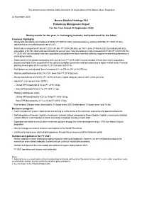 Brewin Dolphin Holdings PLC Preliminary Management Report for the Year Ended 30 September 2020