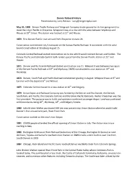 Denver Railyard History Presentation by Larry Ralston Larry@Mngmntplus.Com May 16, 1868 Denver Pacific Railway and Telegraph