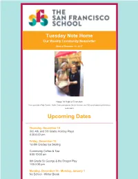 Upcoming Dates