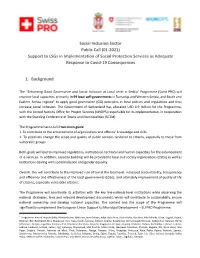(01-2021) Support to Lsgs in Implementa on of Social Protec On