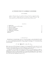 An Introduction to Algebraic D-Modules