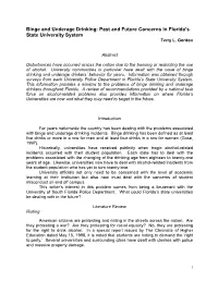 Binge and Underage Drinking in a University Environment