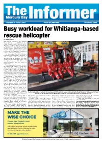 Busy Workload for Whitianga-Based Rescue Helicopter