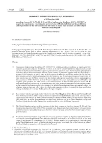 COMMISSION IMPLEMENTING REGULATION (EU) 2020/2210 of 22 December 2020 Amending Annexes III, VI, VII, IX, X, XI and XII to Implem
