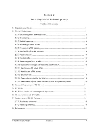 Section 2 Basic Physics of Radiofrequency