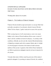 The Condition of Material Adequacy Classical Liberals