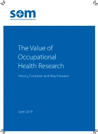 The Value of Occupational Health Research