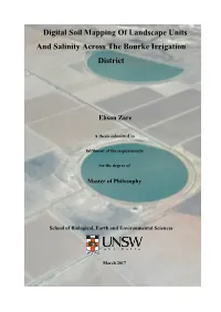 Digital Soil Mapping of Landscape Units and Salinity Across the Bourke Irrigation