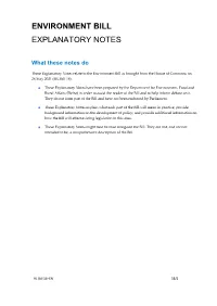 Environment Bill Explanatory Notes