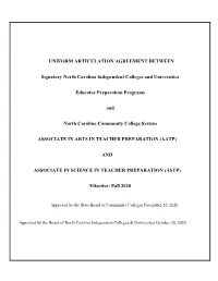 PROG 05A Associate in Fine Arts Uniform Articulation Agreement