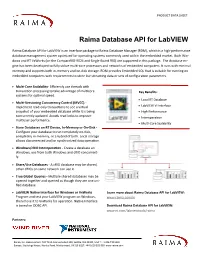 Raima Database API for Labview