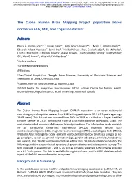 The Cuban Human Brain Mapping Project Population Based Normative EEG, MRI, and Cognition Dataset