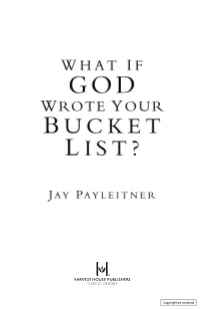 What If God Wrote Your Bucket List?