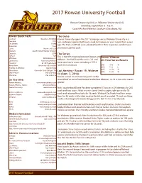 2017 Rowan University Football