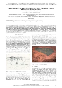 3D Documentation in a Middle Kingdom Theban Necropolis (Egypt, 2000 Bce)