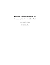 Ewald's Sphere/Problem
