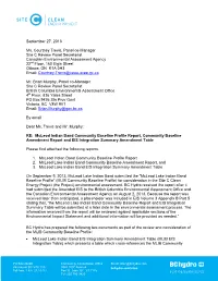 Mcleod Lake Indian Band Community Baseline Amendment Report, and 3