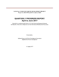 QUARTERLY PROGRESS REPORT April to June 2017
