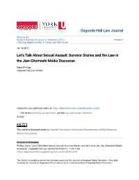 Survivor Stories and the Law in the Jian Ghomeshi Media Discourse