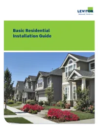 Basic Residential Installation Guide Table of Contents