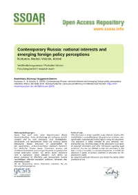 Contemporary Russia: National Interests and Emerging Foreign Policy Perceptions Kortunov, Andrei; Volodin, Andrei