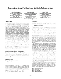 Correlating User Profiles from Multiple Folksonomies