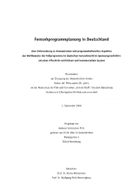 Fernsehprogrammplanung in Deutschland
