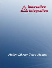 Malibu Library User's Manual Malibu Library User's Manual