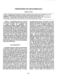 Okefenokee Swamp Hydrology