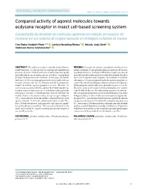 Compared Activity of Agonist Molecules Towards Ecdysone
