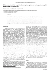 Effectiveness of Artificial Amphibian Breeding Sites Against Non-Native Species in a Public Protected Area in Tuscany, Italy