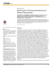 Exploring the Y Chromosomal Ancestry of Modern Panamanians