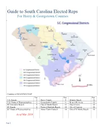 Guide to South Carolina Elected Reps for Horry & Georgetown Counties