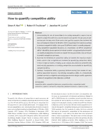 How to Quantify Competitive Ability