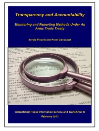 Monitoring and Reporting Methods Under an Arms Trade Treaty