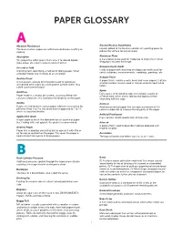Paper Glossary