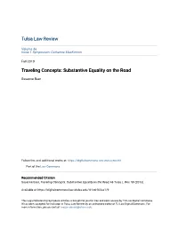 Traveling Concepts: Substantive Equality on the Road