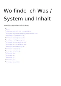 Wo Finde Ich Was / System Und Inhalt
