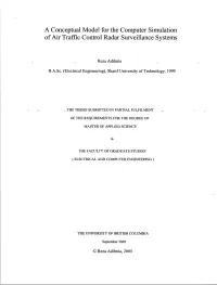 A Conceptual Model for the Computer Simulation of Air Traffic Control Radar Surveillance Systems