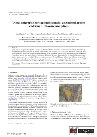 An Android App for Exploring 3D Roman Inscriptions