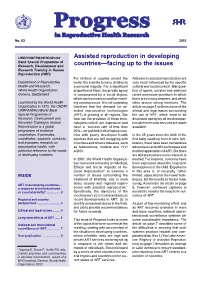 Assisted Reproduction in Developing Countries—Facing up to the Issues