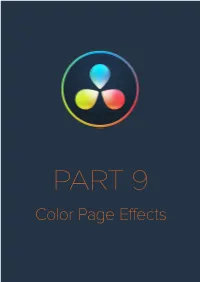 Color Page Effects Chapter 116 Davinci Resolve Control Panels
