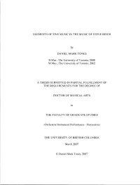ELEMENTS of EWE MUSIC in the MUSIC of STEVE REICH By