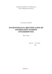 Encrypted Data Identification by Information Entropy Fingerprinting