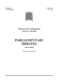 House of Commons Official Report